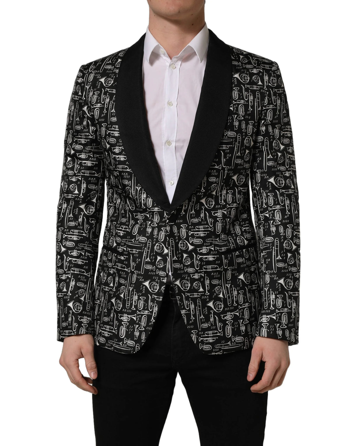 Dolce & Gabbana Black Crystal Embellished Coat Blazer Jacket - IT52 | XL