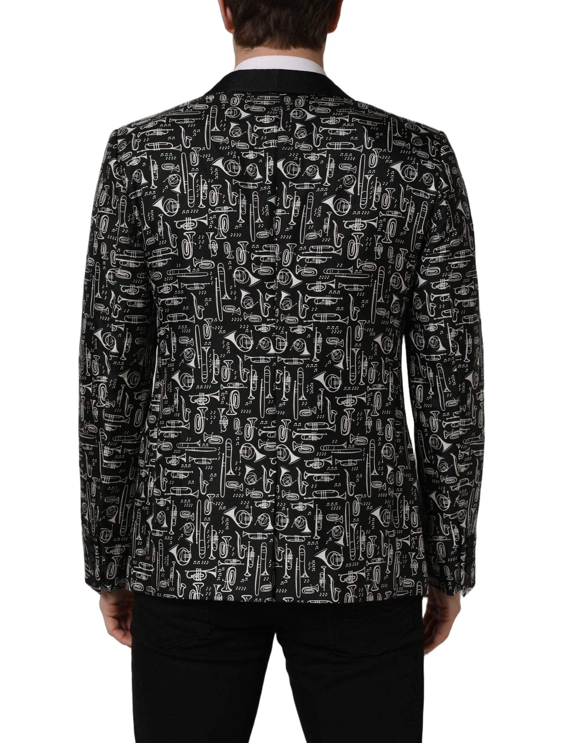 Dolce & Gabbana Black Crystal Embellished Coat Blazer Jacket - IT52 | XL