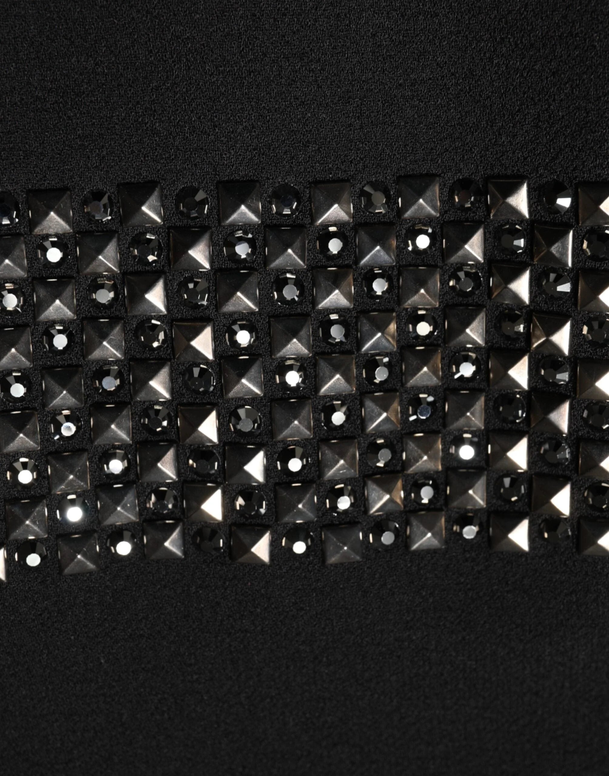 Dolce & Gabbana Black Crystal Embellished Collared Mini Dress - Dresses