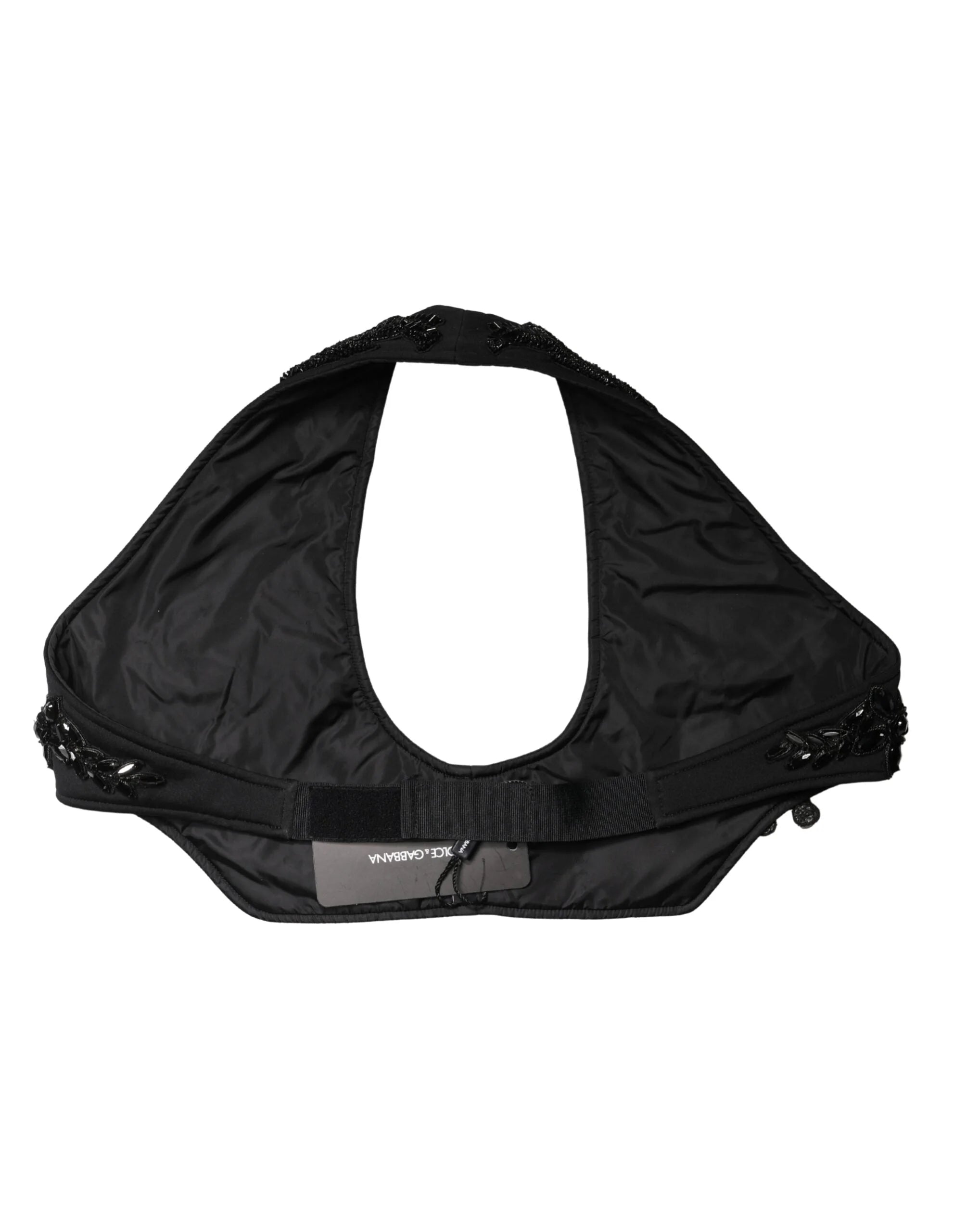 Dolce & Gabbana Black Crystal Embellished Crop Waistcoat One Size Vest - One Size