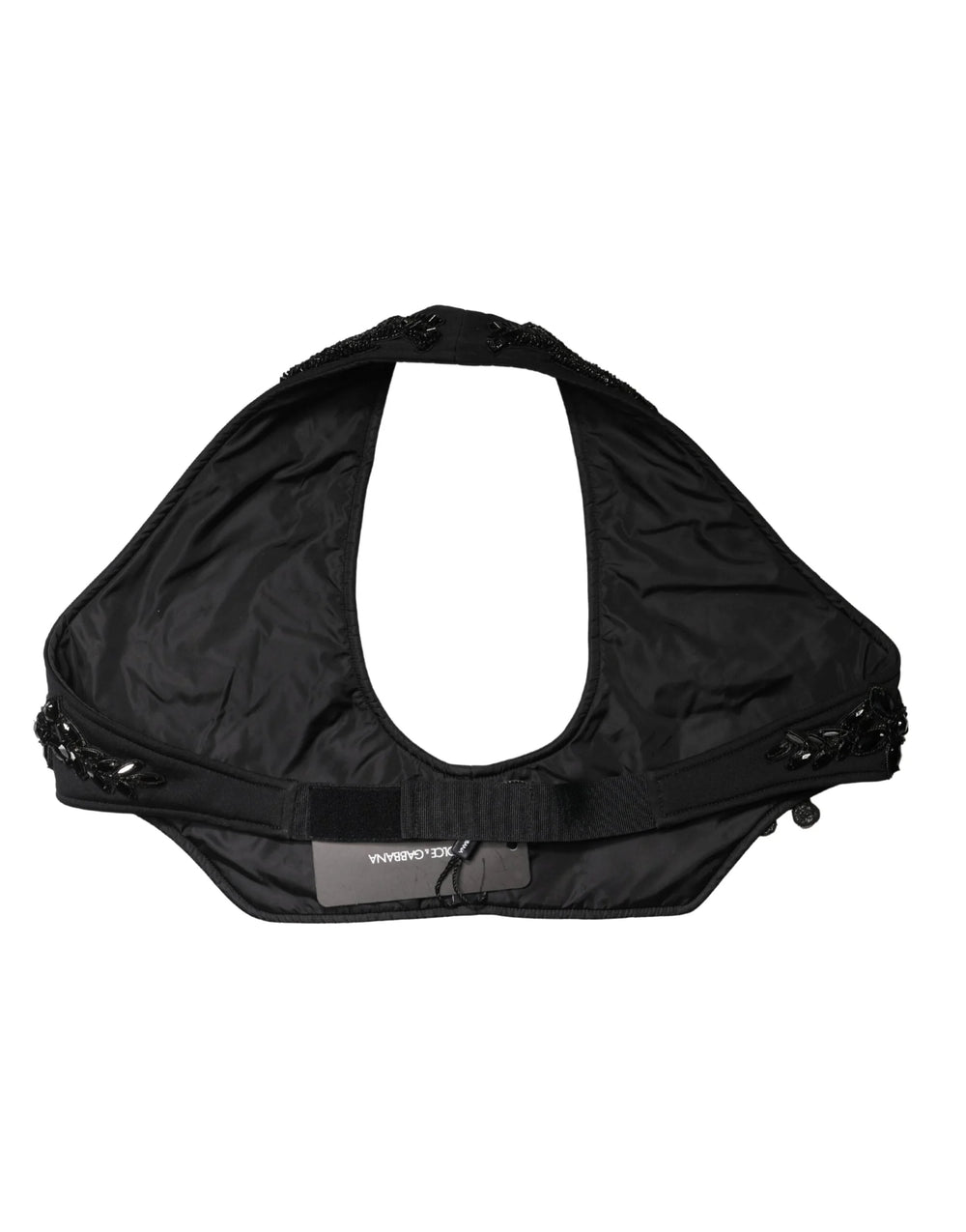 Dolce & Gabbana Black Crystal Embellished Crop Waistcoat One Size Vest - One Size