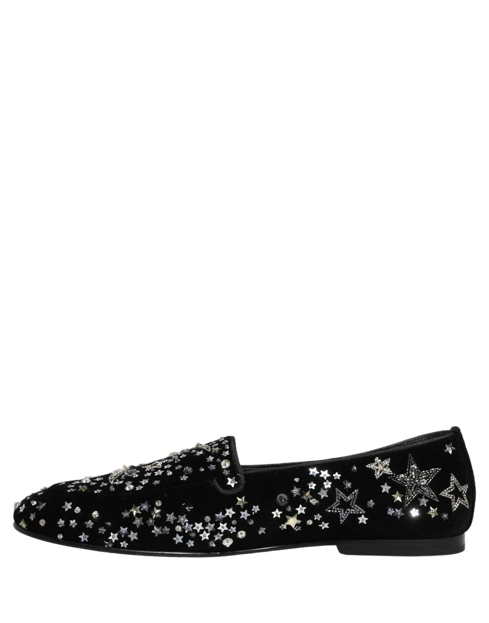 Dolce & Gabbana Black Crystal Embellished Dress Loafers Shoes - EU44/US11