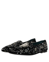 Dolce & Gabbana Black Crystal Embellished Dress Loafers Shoes - EU44/US11