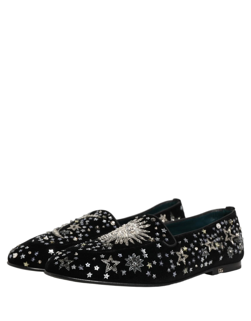 Dolce & Gabbana Black Crystal Embellished Dress Loafers Shoes - EU44/US11