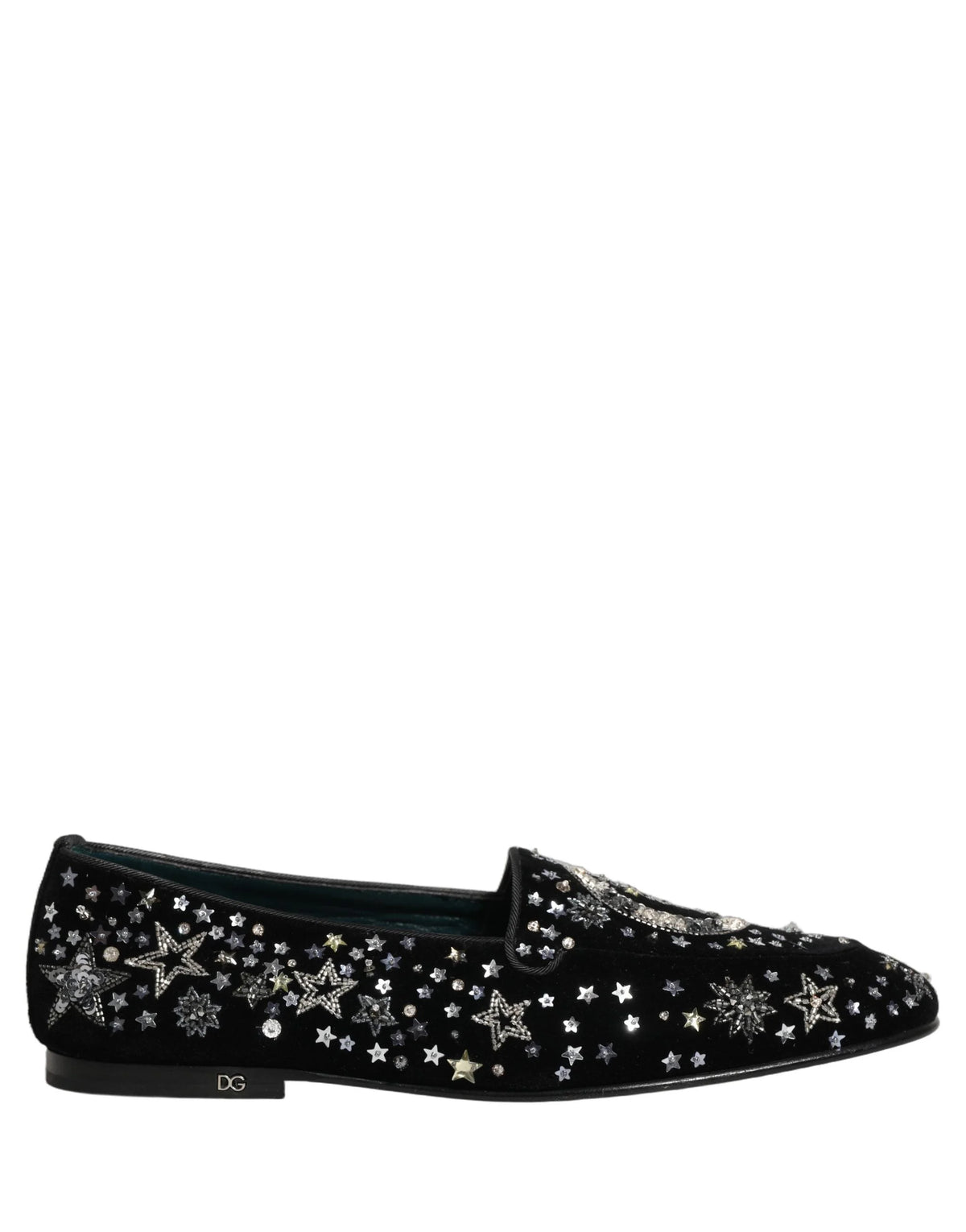 Dolce & Gabbana Black Crystal Embellished Dress Loafers Shoes - EU44/US11