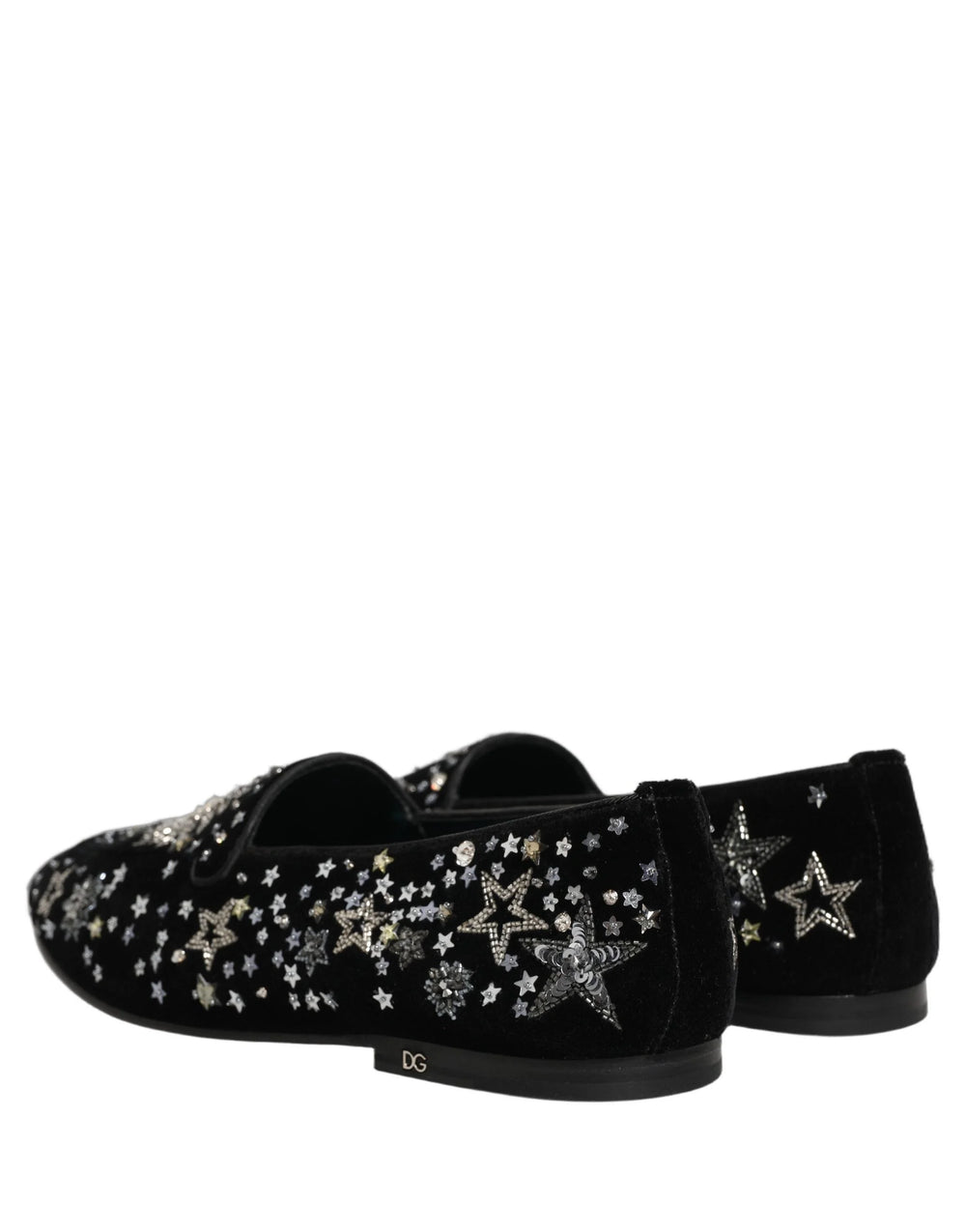 Dolce & Gabbana Black Crystal Embellished Dress Loafers Shoes - EU44/US11