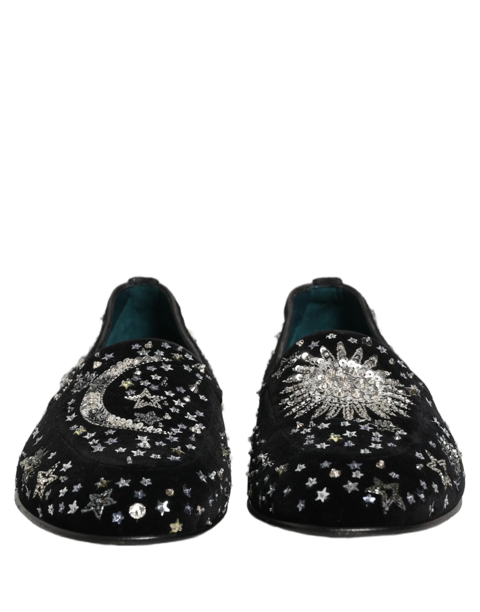 Dolce & Gabbana Black Crystal Embellished Dress Loafers Shoes - EU44/US11