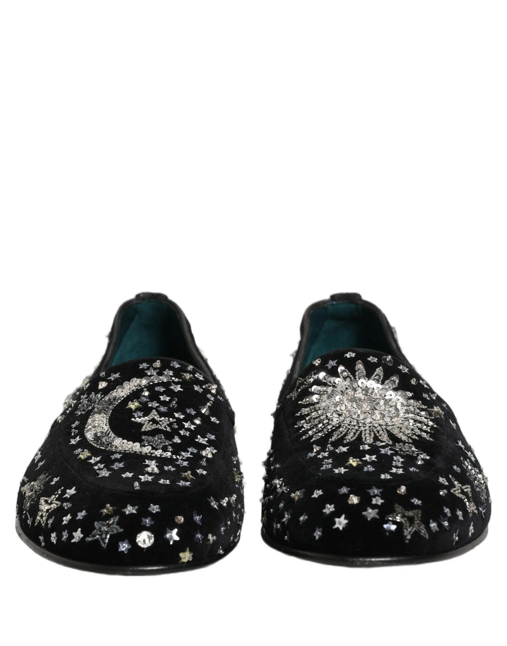 Dolce & Gabbana Black Crystal Embellished Dress Loafers Shoes - EU44/US11