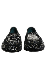 Dolce & Gabbana Black Crystal Embellished Dress Loafers Shoes - EU44/US11