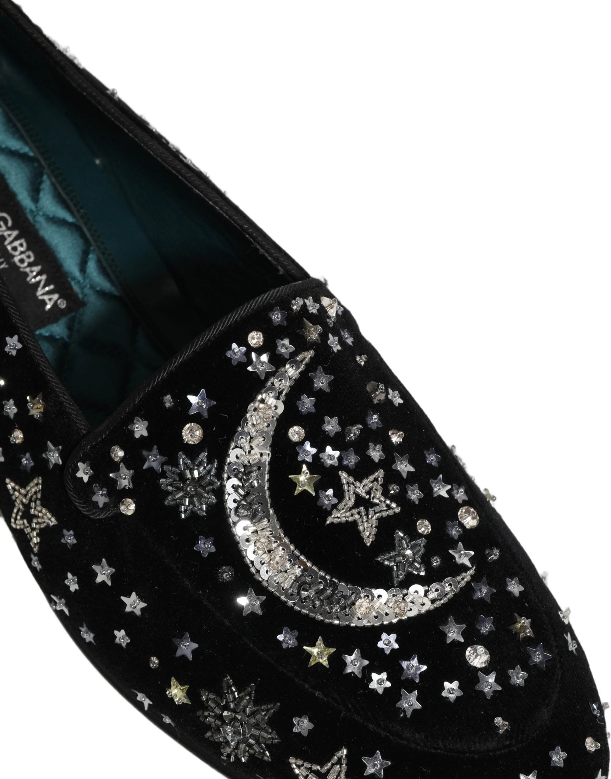 Dolce & Gabbana Black Crystal Embellished Dress Loafers Shoes - EU44/US11