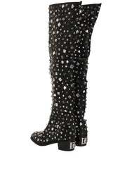 Dolce & Gabbana Černé boty s krystaly – EU44/US11