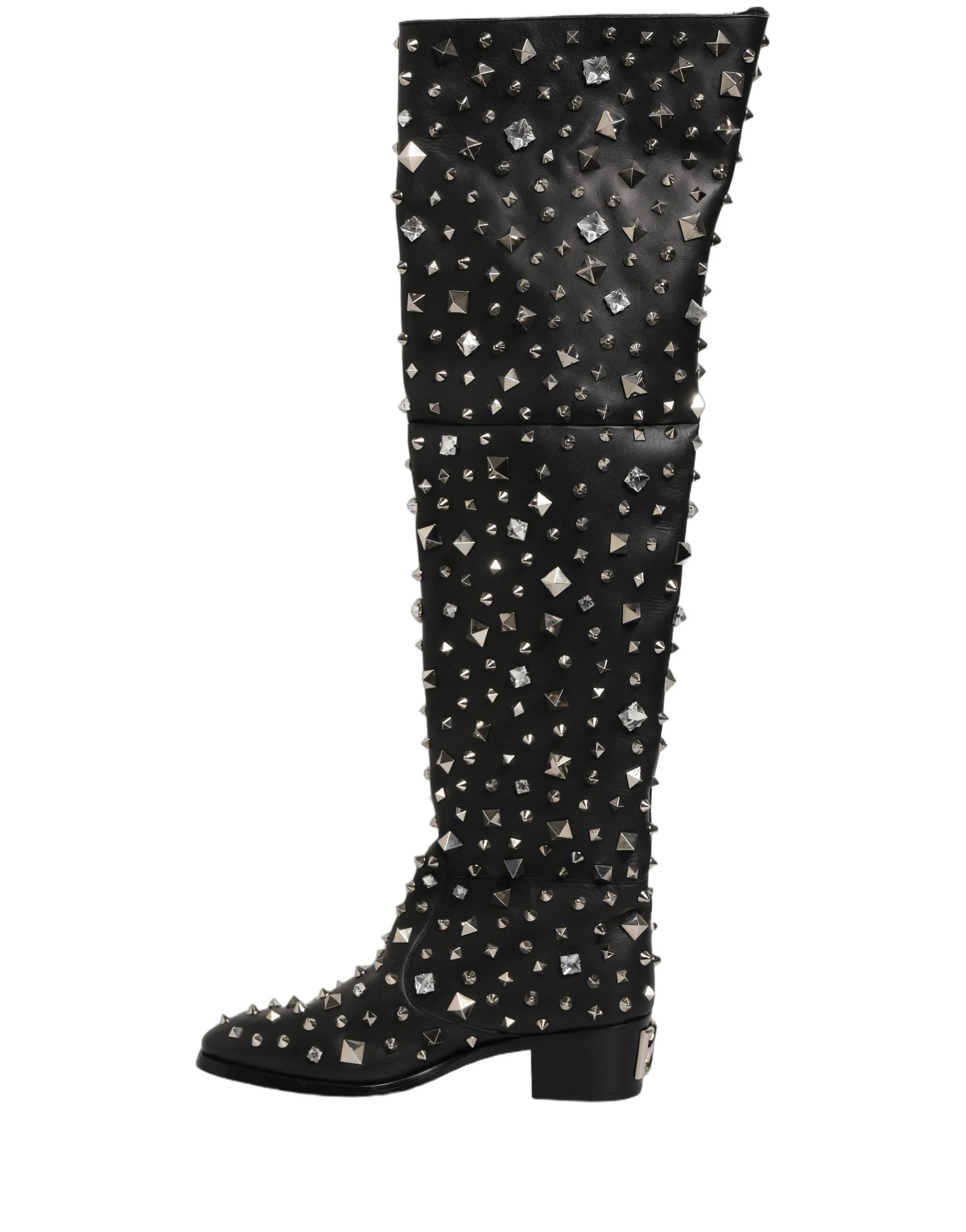 Dolce & Gabbana Černé boty s krystaly – EU44/US11