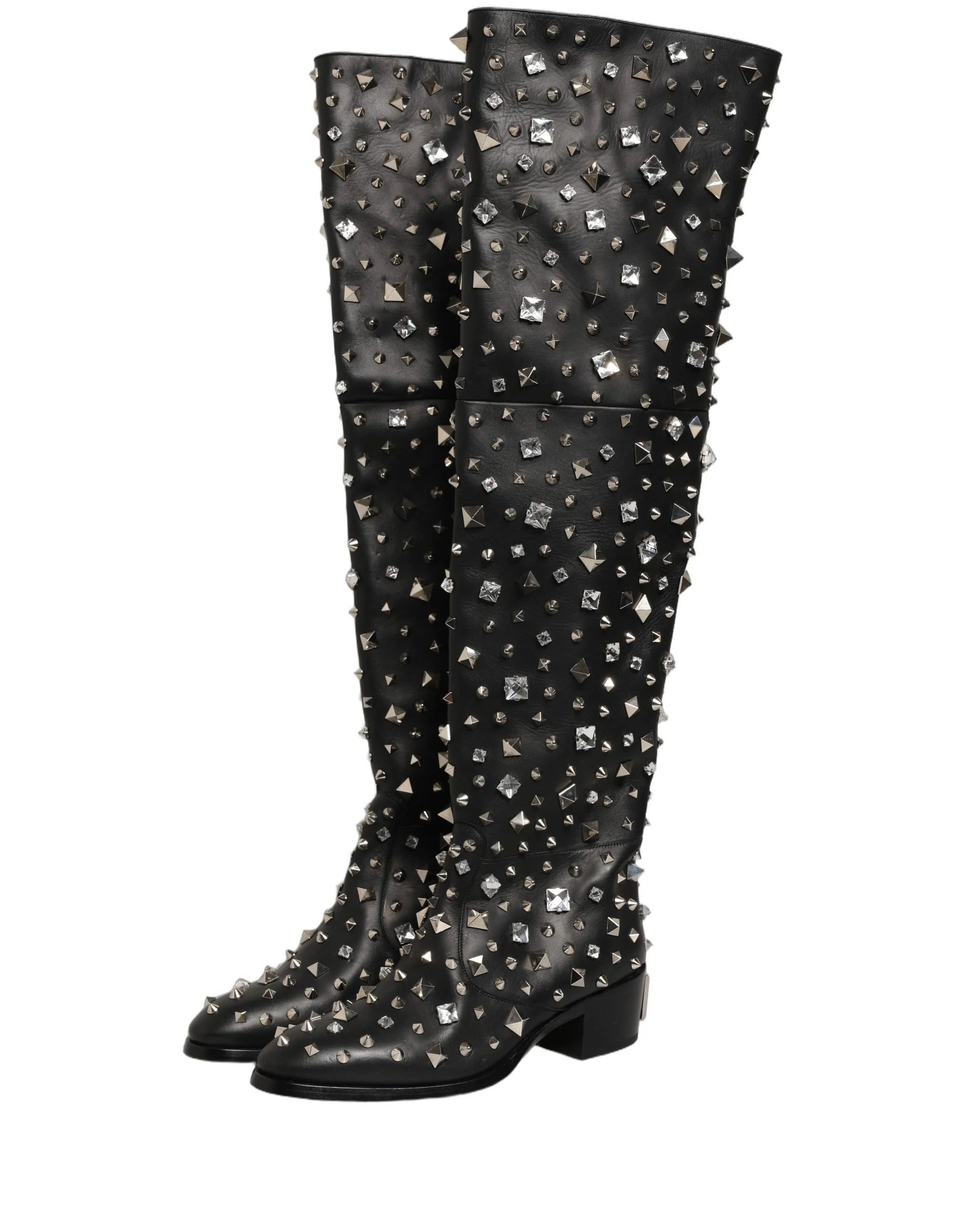 Dolce & Gabbana Černé boty s krystaly – EU44/US11