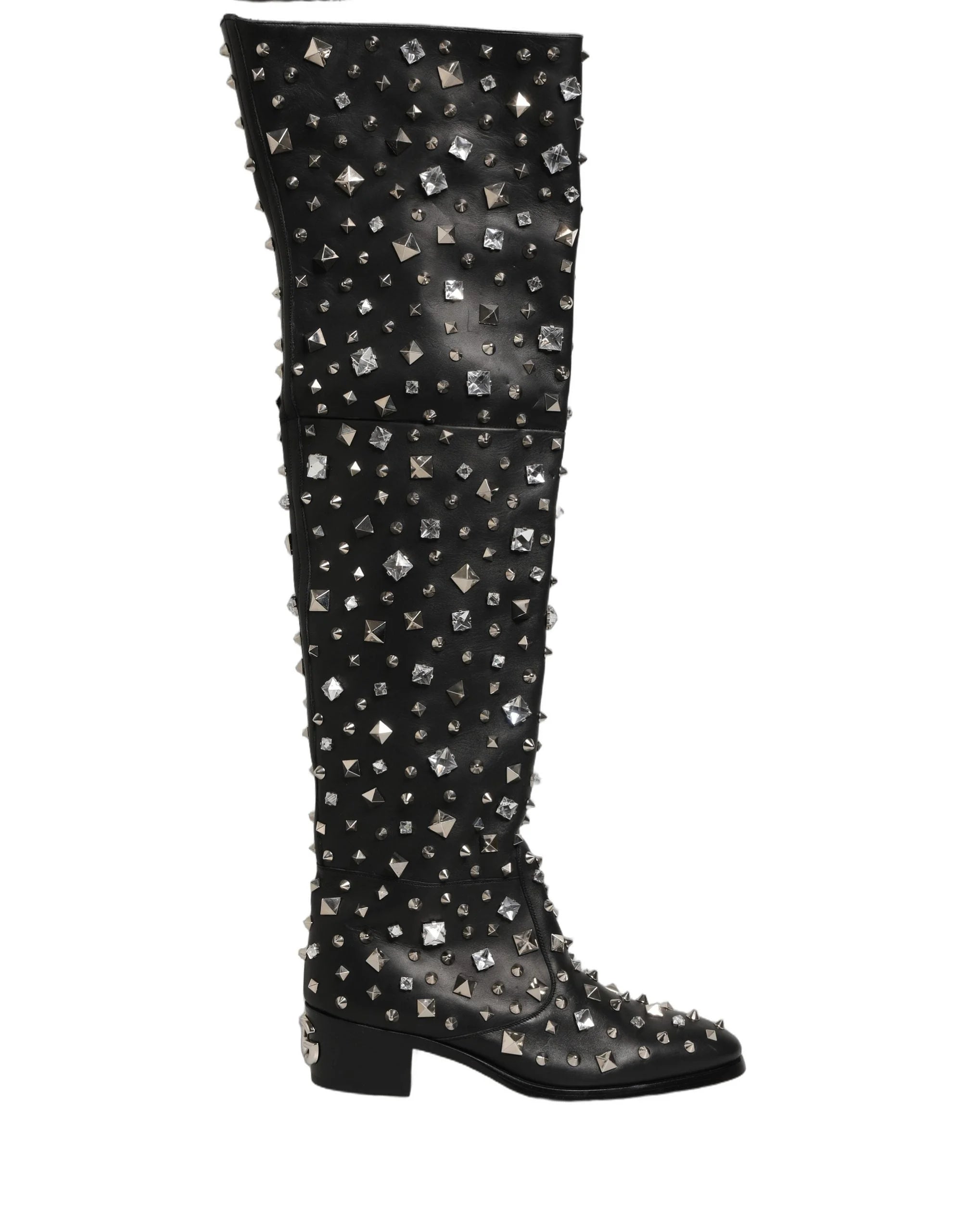 Dolce & Gabbana Černé boty s krystaly - EU44/US11