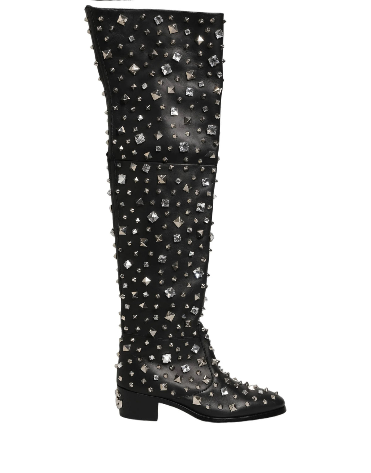 Dolce & Gabbana Černé boty s krystaly - EU44/US11