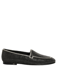 Dolce & Gabbana Black Crystal Embellished Men Loafers Shoes - EU42/US9