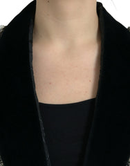 Dolce & Gabbana Black Crystal Embellished Overcoat Jacket - IT44 | L - Overcoats