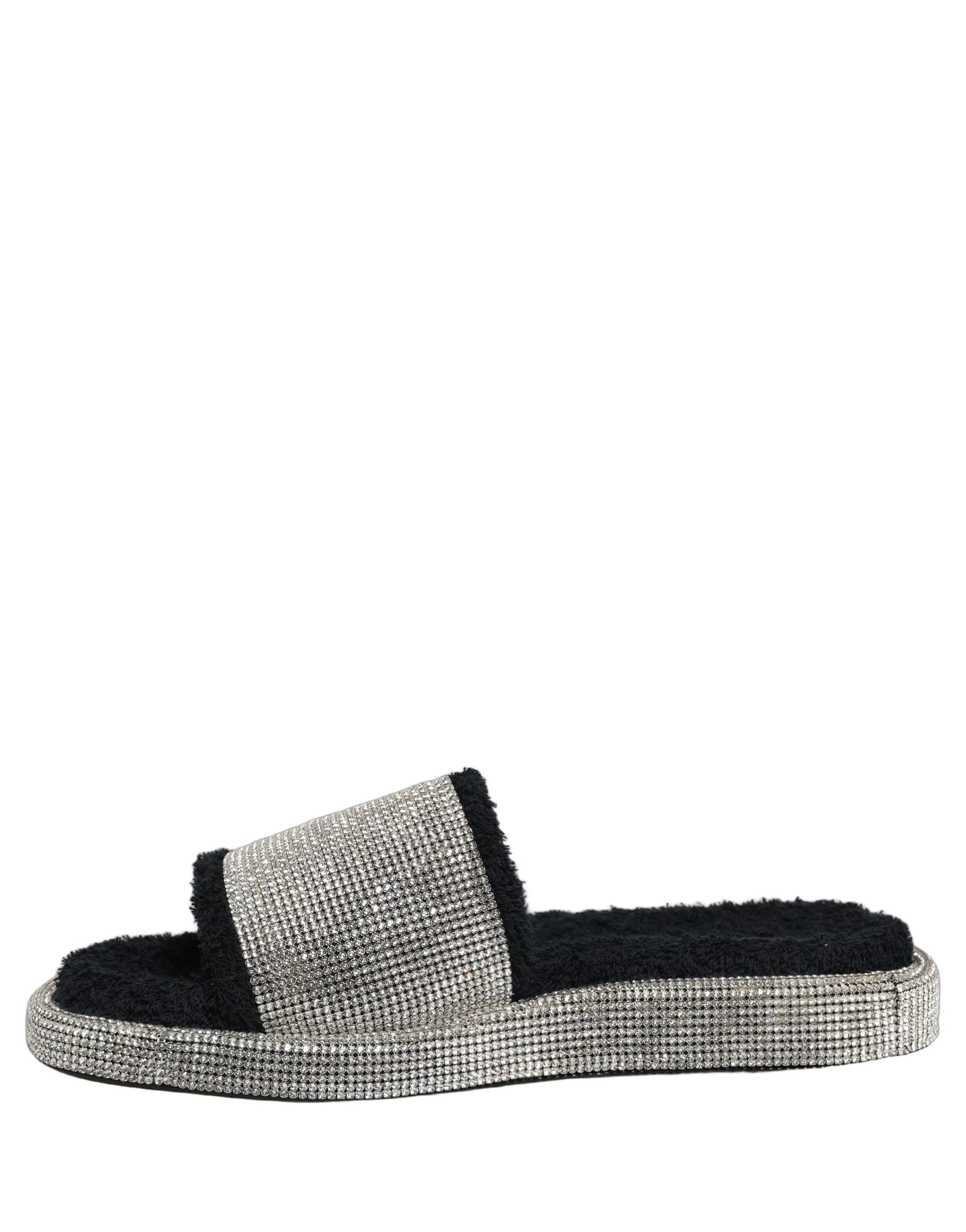 Dolce & Gabbana Schwarze Plateausandalen mit Kristallverzierung für Herren - EU44/US11