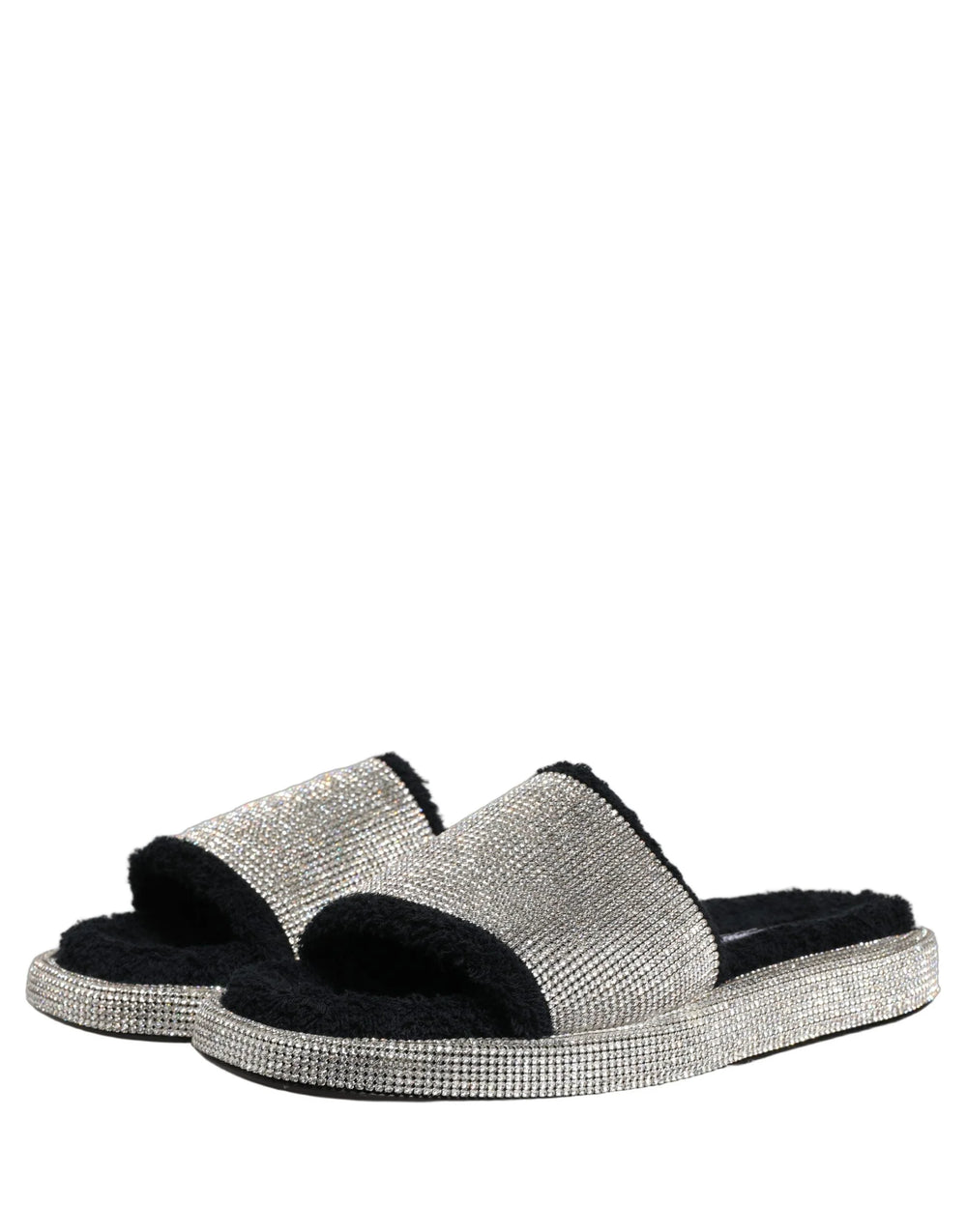 Dolce & Gabbana Schwarze Plateausandalen mit Kristallverzierung für Herren - EU44/US11