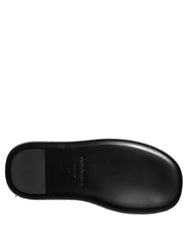 Dolce & Gabbana fekete, kristályokkal díszített platform papucsok férfiaknak - EU44/US11
