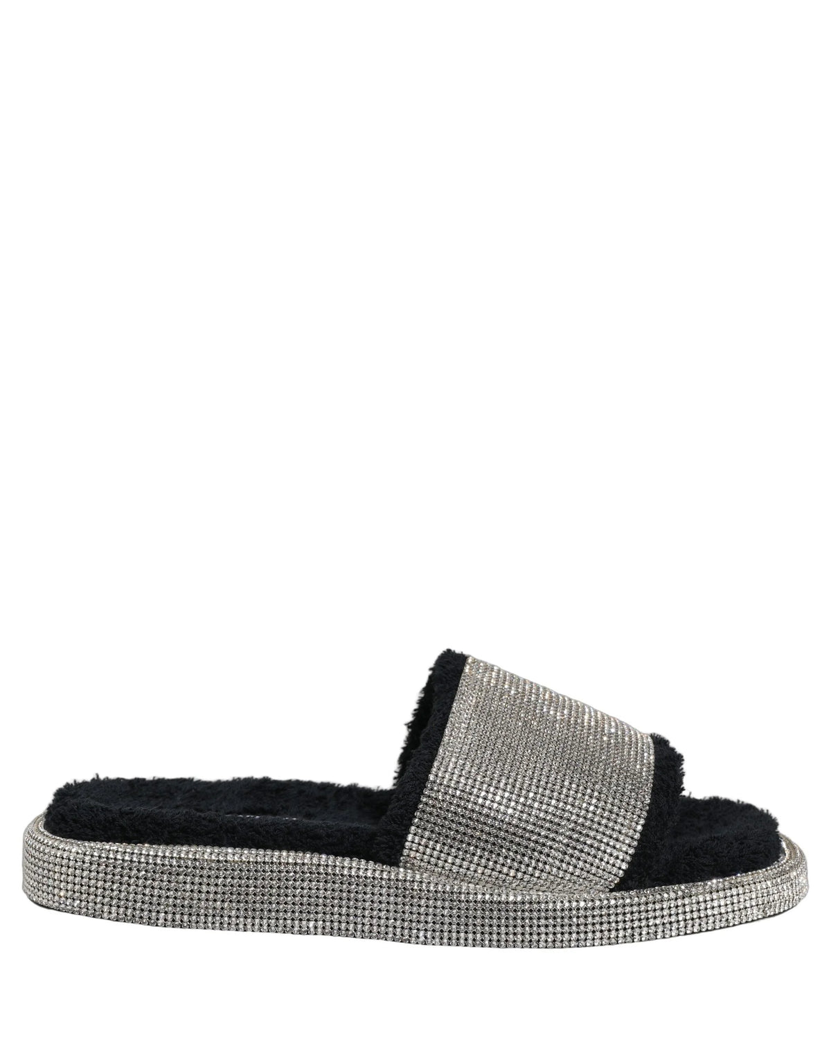 Dolce & Gabbana Schwarze Plateausandalen mit Kristallverzierung für Herren - EU44/US11