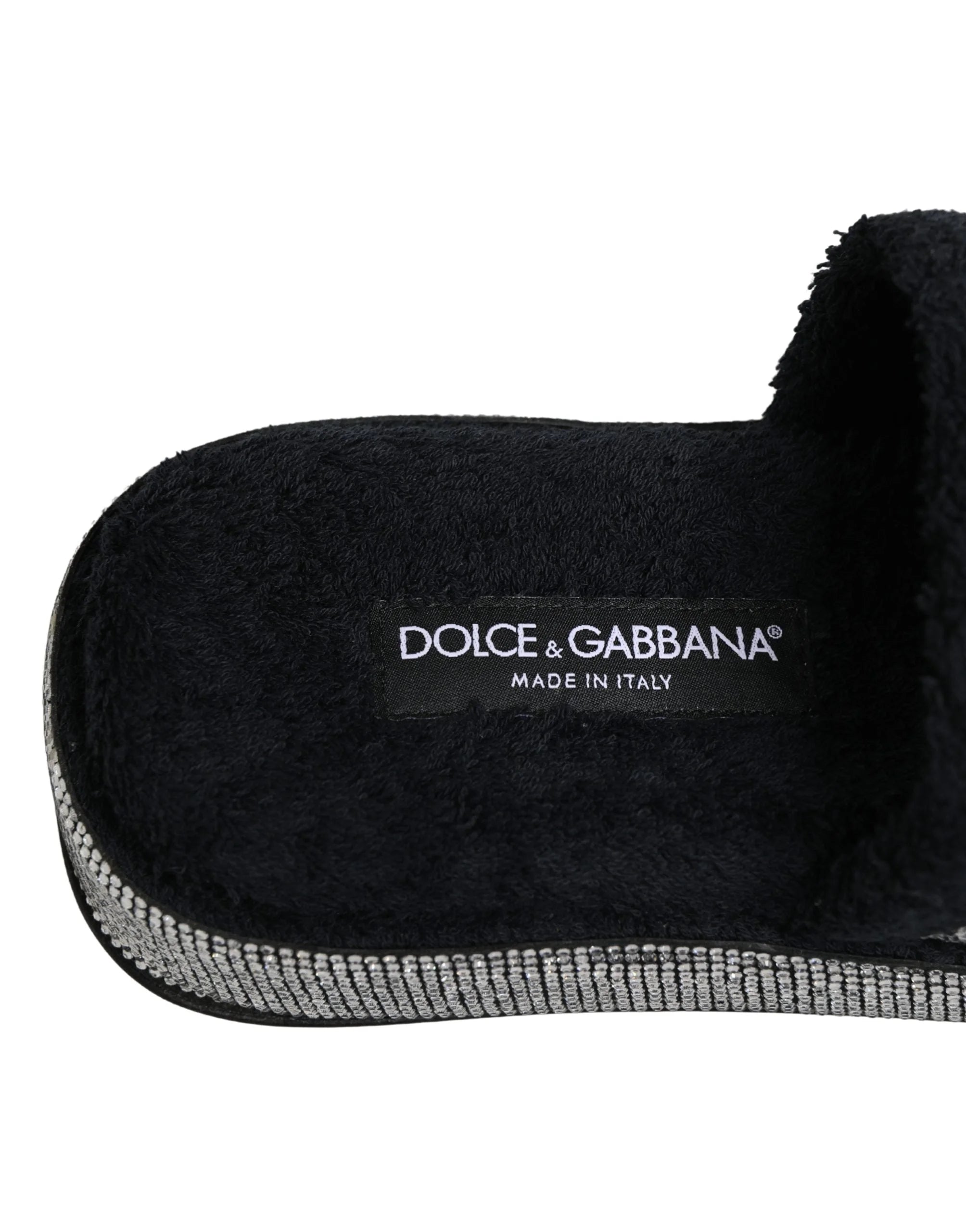 Dolce & Gabbana Sandálias Plataforma com Cristais Pretos - Sandálias