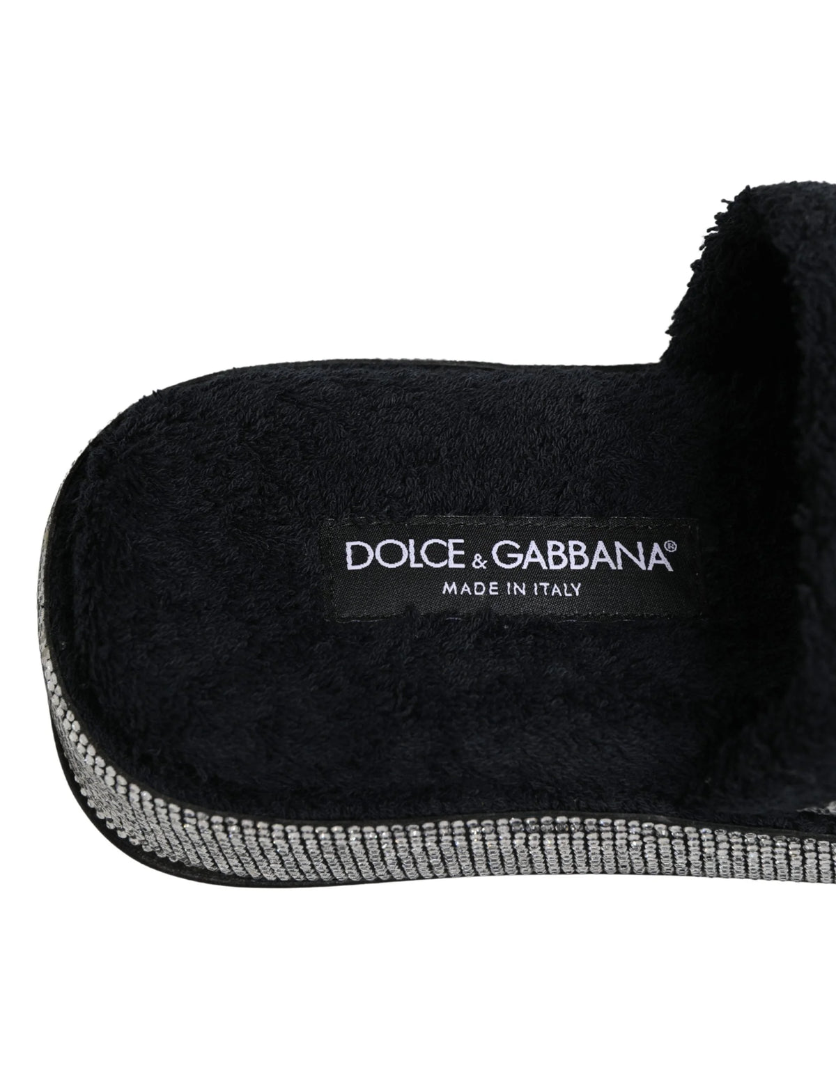 Dolce & Gabbana Sandálias Plataforma com Cristais Pretos - Sandálias