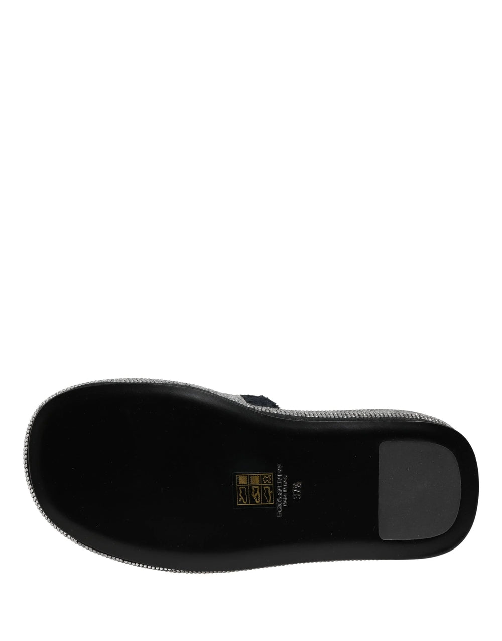 Dolce & Gabbana Black Crystal Embellished Platform Slides Shoes
