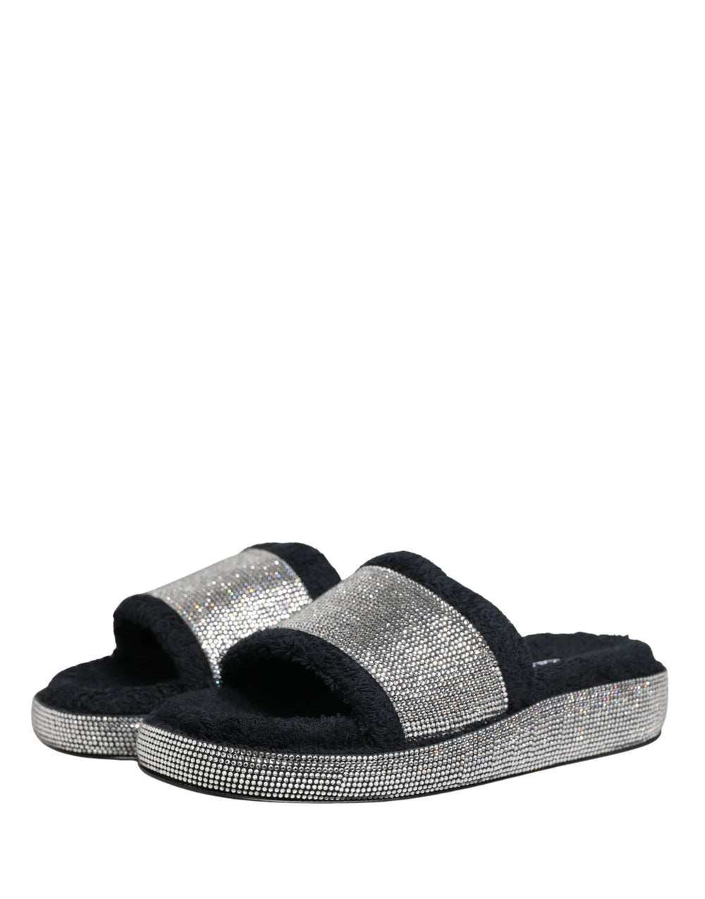 Dolce & Gabbana Sandálias Plataforma com Cristais Pretos - Sandálias