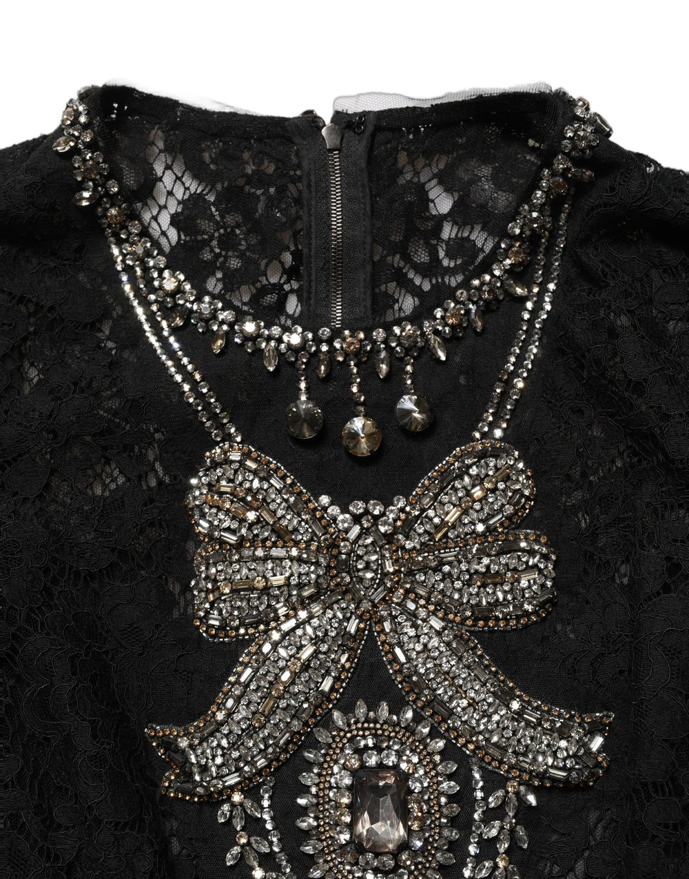 Dolce & Gabbana Black Crystal Embellished Sheath Midi Dress - IT40|S
