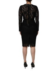 Dolce & Gabbana Black Crystal Embellished Sheath Midi Dress - IT40|S