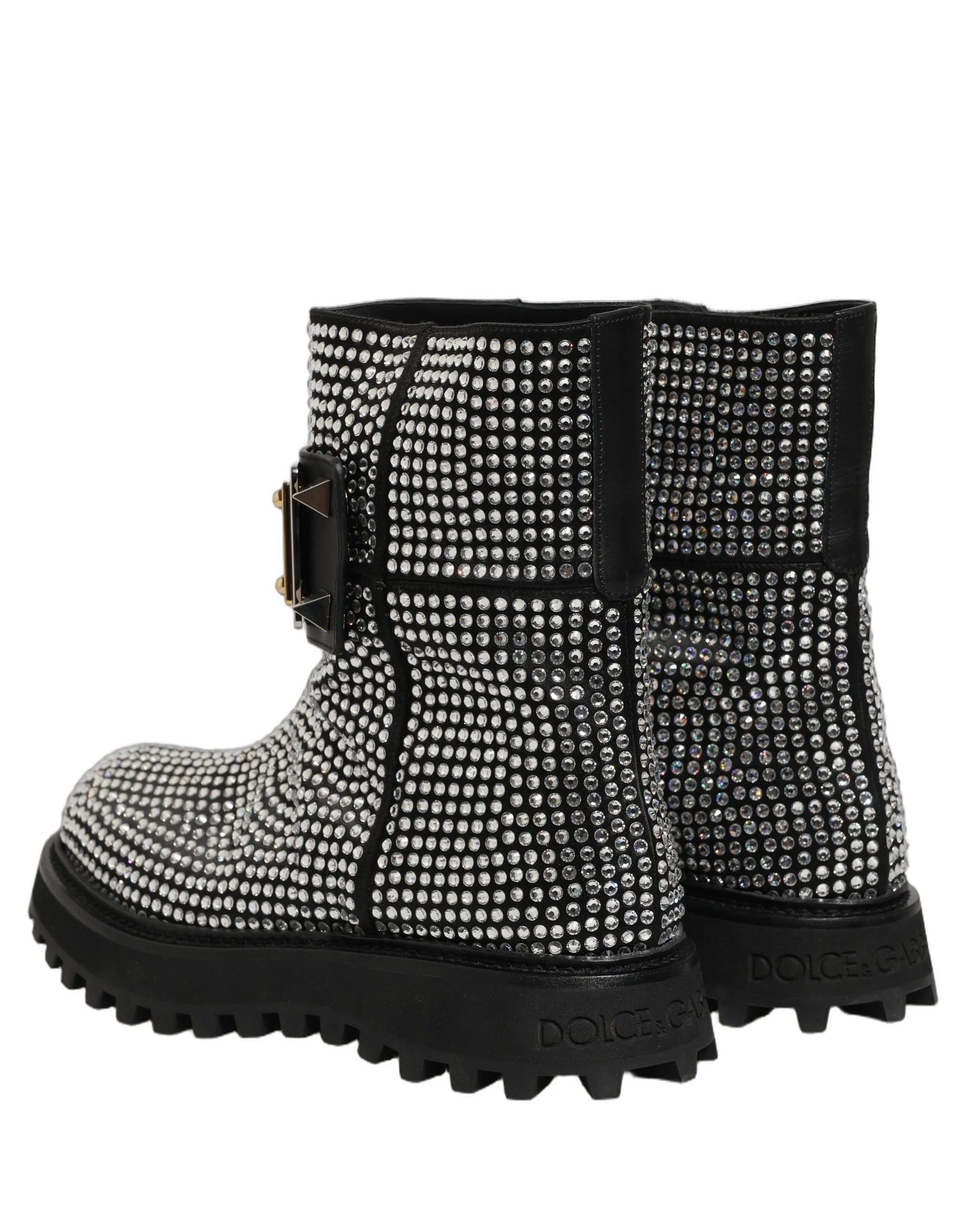 Botas cortas con adornos de cristales negros Dolce & Gabbana - Talla EU44/US11