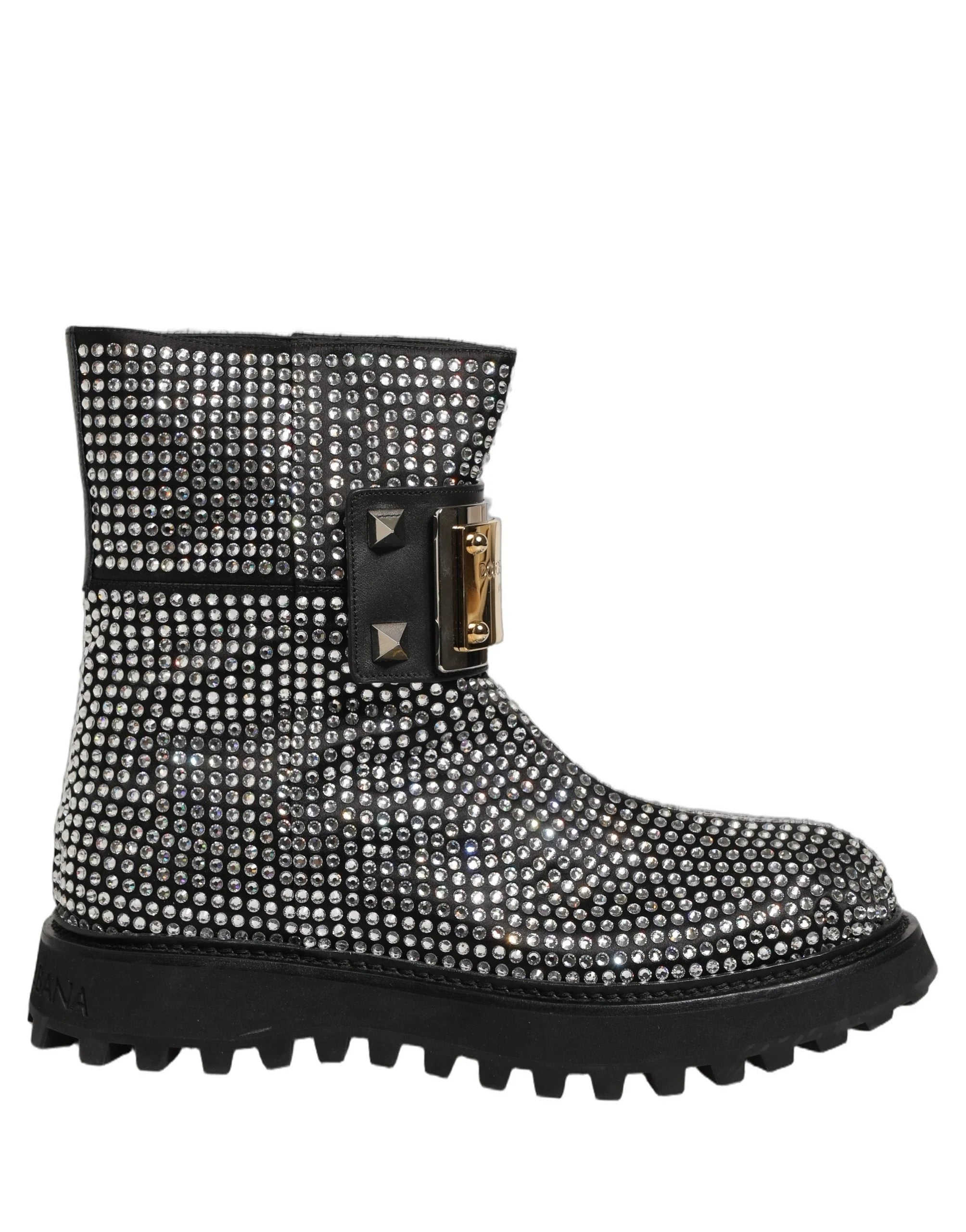 Botas cortas con adornos de cristales negros Dolce & Gabbana - Talla EU44/US11