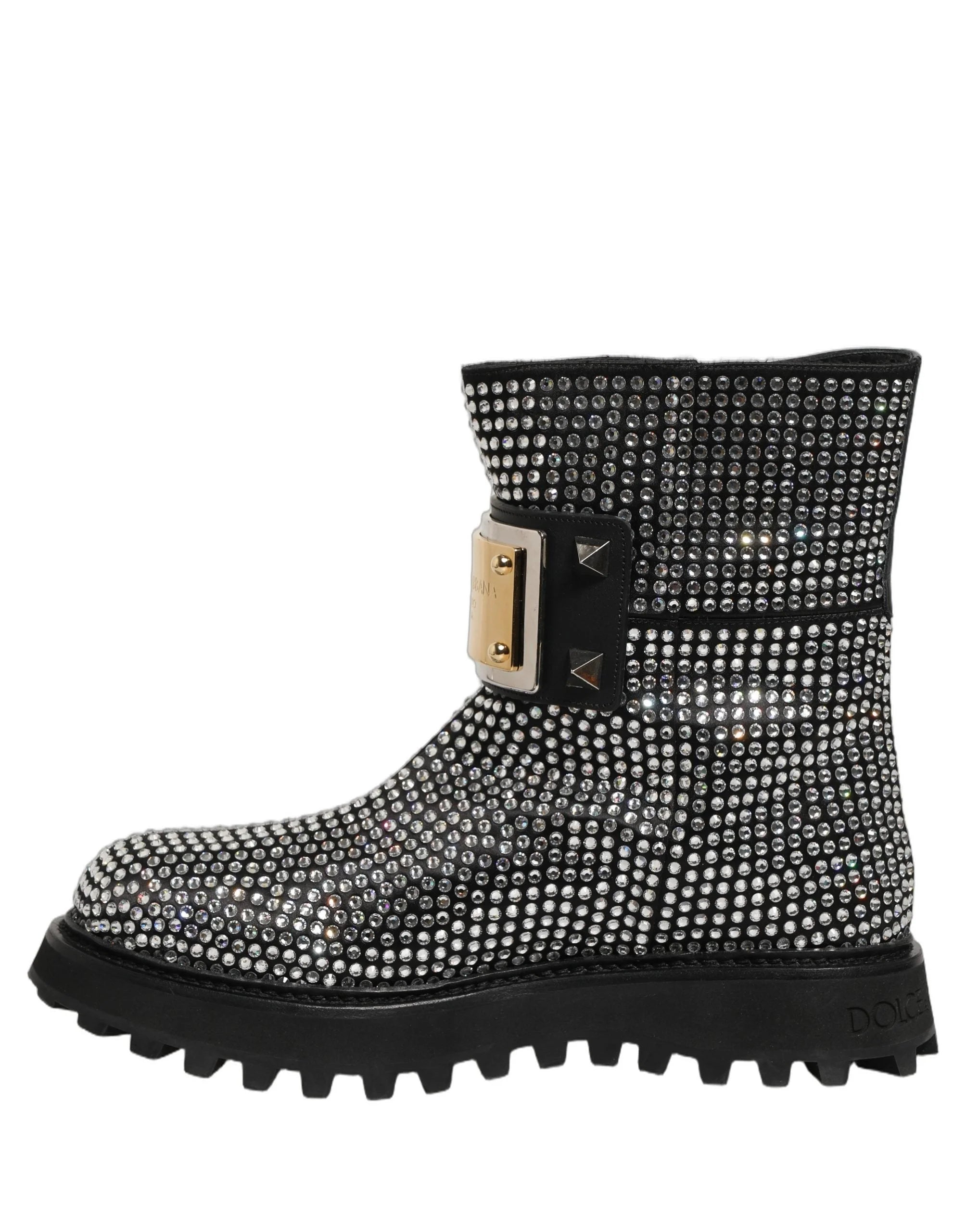 Botas cortas con adornos de cristales negros Dolce & Gabbana - Talla EU44/US11