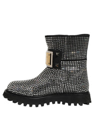 Botas cortas con adornos de cristales negros Dolce & Gabbana - Talla EU44/US11