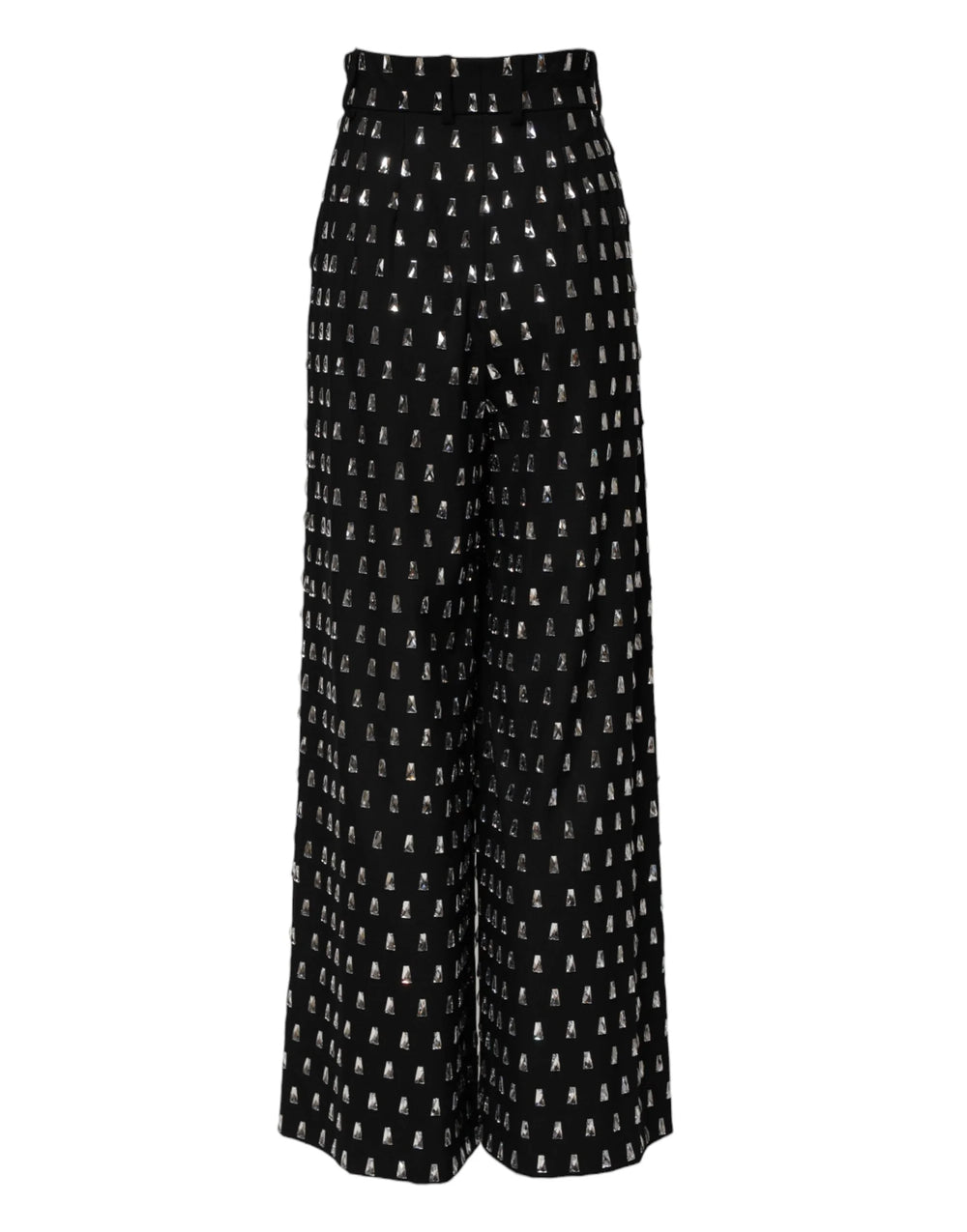 Dolce & Gabbana Black Crystal Embellished Wide Leg Pants - IT40|S - Trousers