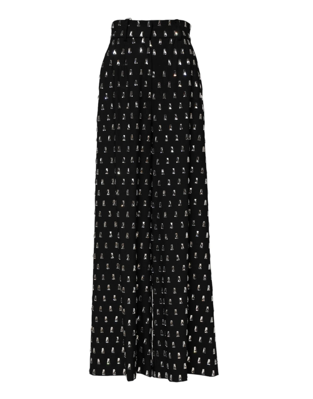 Dolce & Gabbana Black Crystal Embellished Wide Leg Pants - IT40|S - Trousers