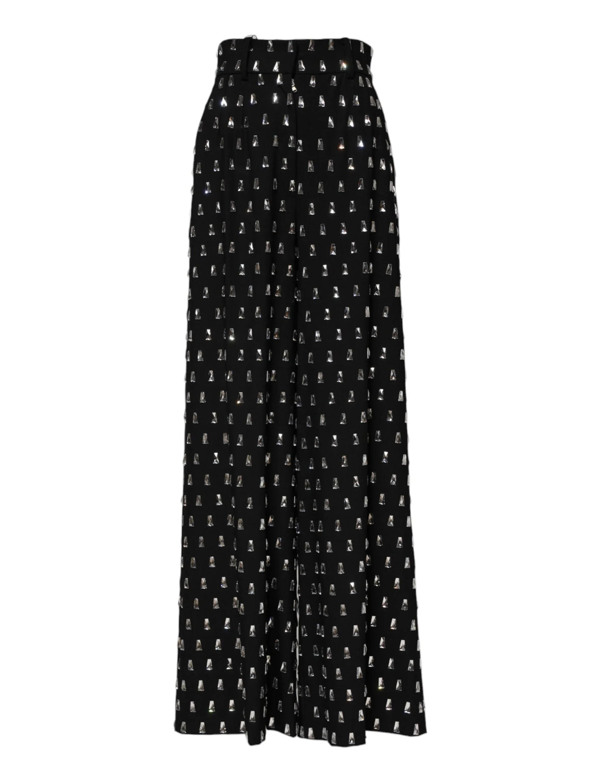 Dolce & Gabbana Black Crystal Embellished Wide Leg Pants - IT40|S - Trousers