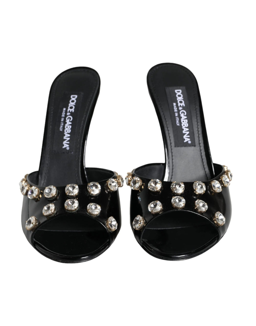 Dolce & Gabbana Black Crystal Heels Keira Sandals Shoes - EU39/US8.5 - Sandals