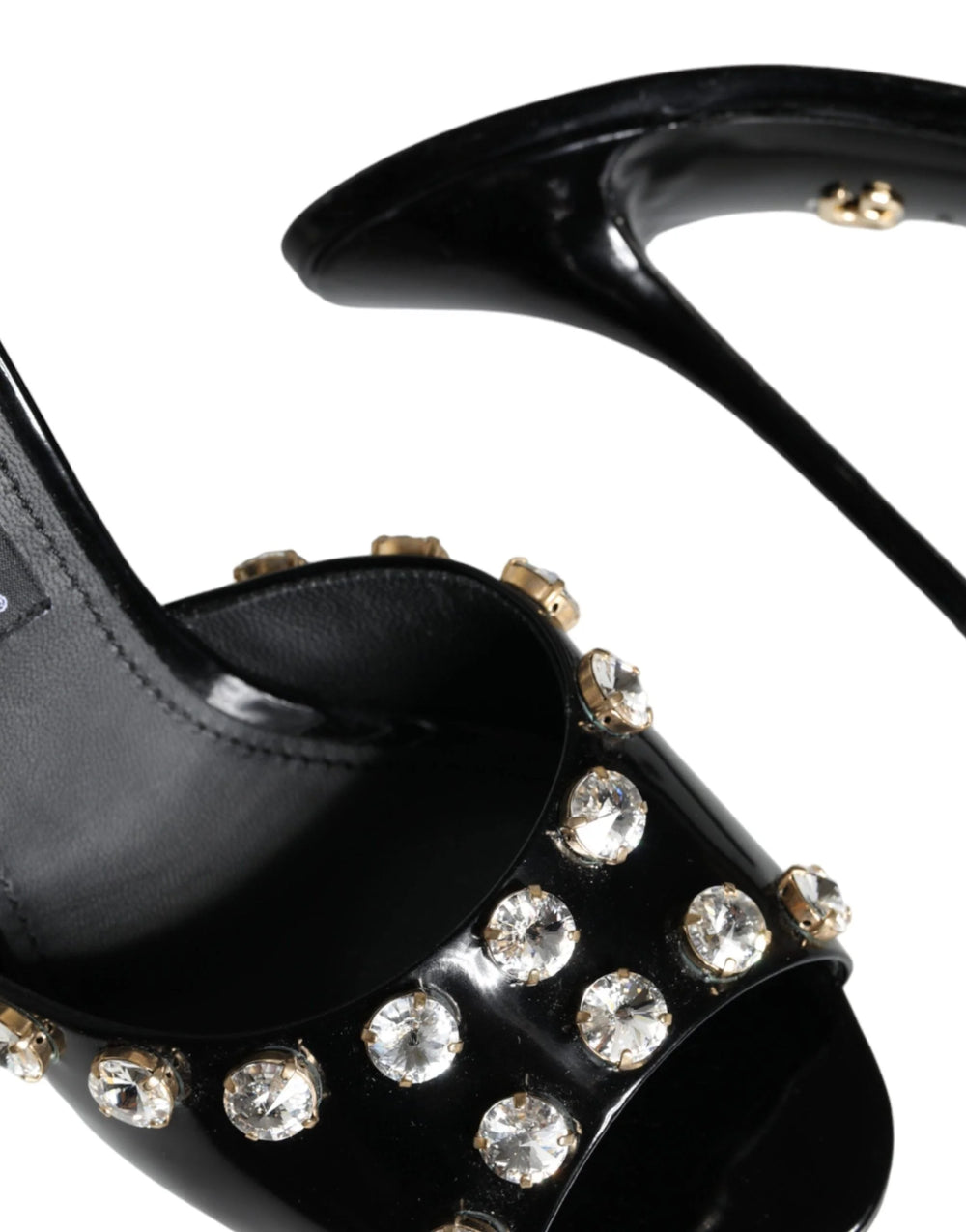 Dolce & Gabbana Black Crystal Heels Keira Sandals Shoes - EU39/US8.5 - Sandals