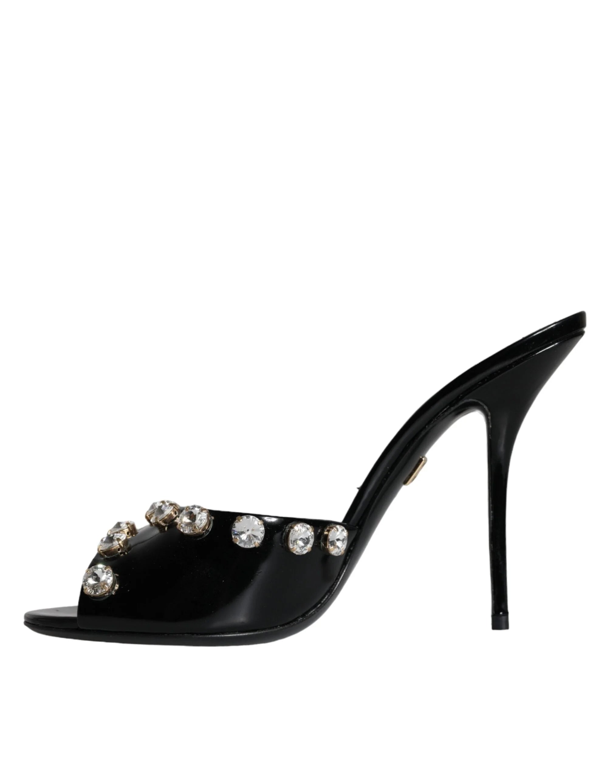 Dolce & Gabbana Black Crystal Heels Keira Sandals Shoes - EU39/US8.5 - Sandals