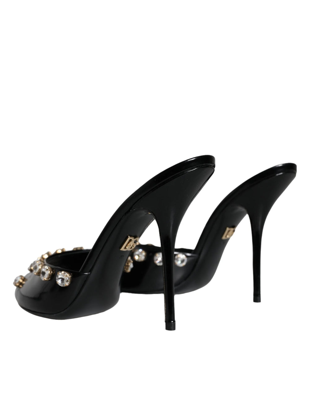 Dolce & Gabbana Black Crystal Heels Keira Sandals Shoes - EU39/US8.5 - Sandals