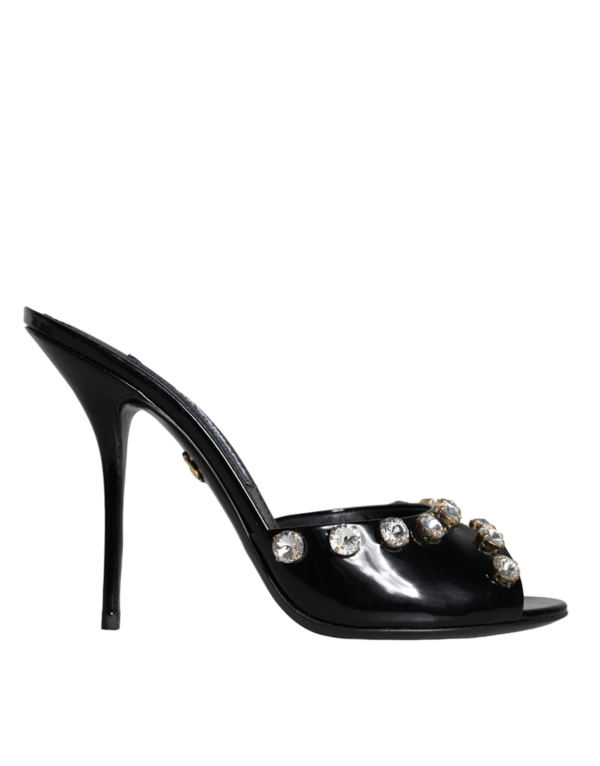 Dolce & Gabbana Black Crystal Heels Keira Sandals Shoes - EU39/US8.5 - Sandals