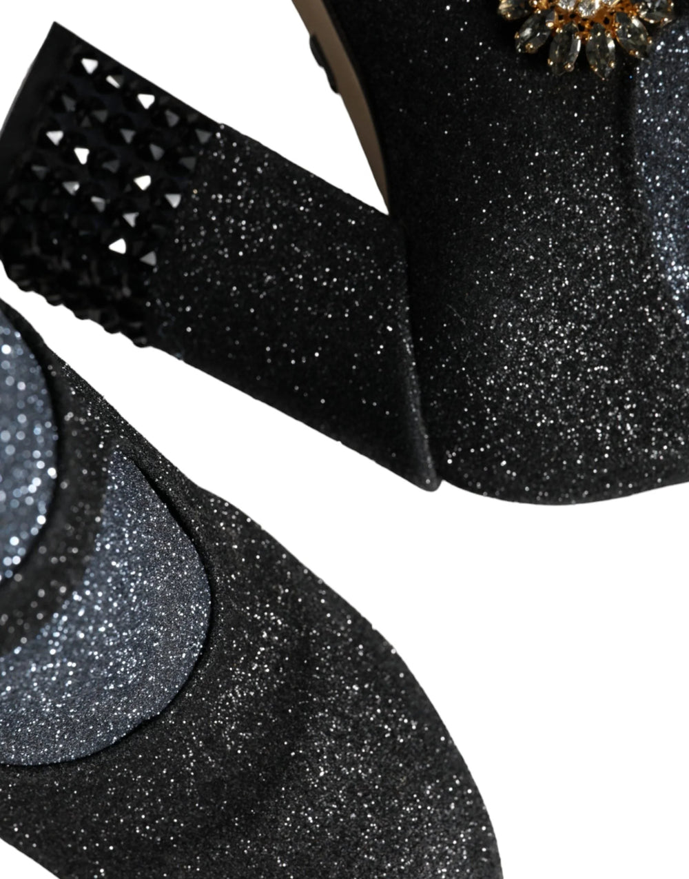 Dolce & Gabbana Black Crystal Mary Janes Booties Shoes - Boots