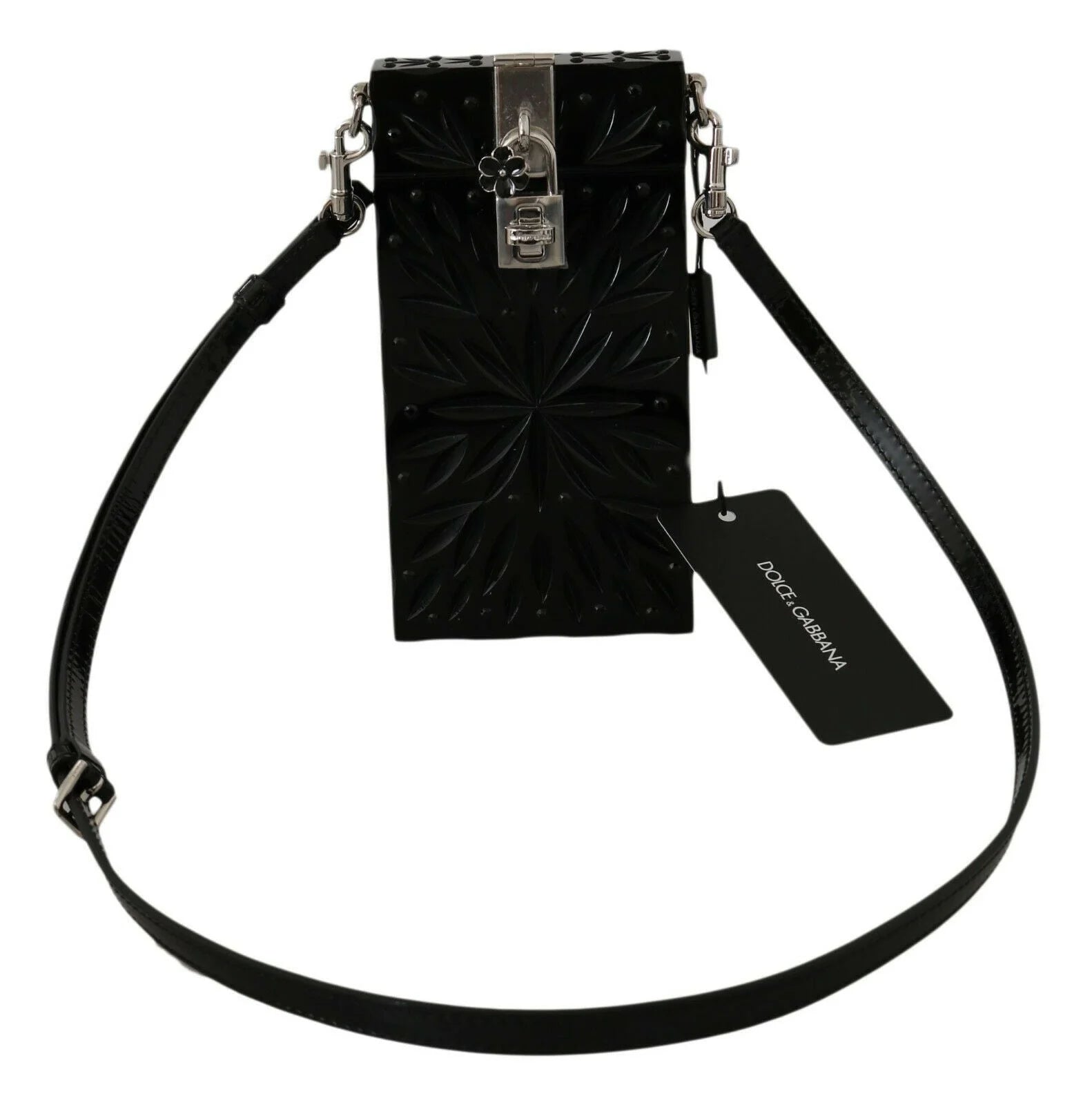 Dolce & Gabbana Black Crystal Plexiglass Cross Cigarette Case Holder - Cross Body Bags