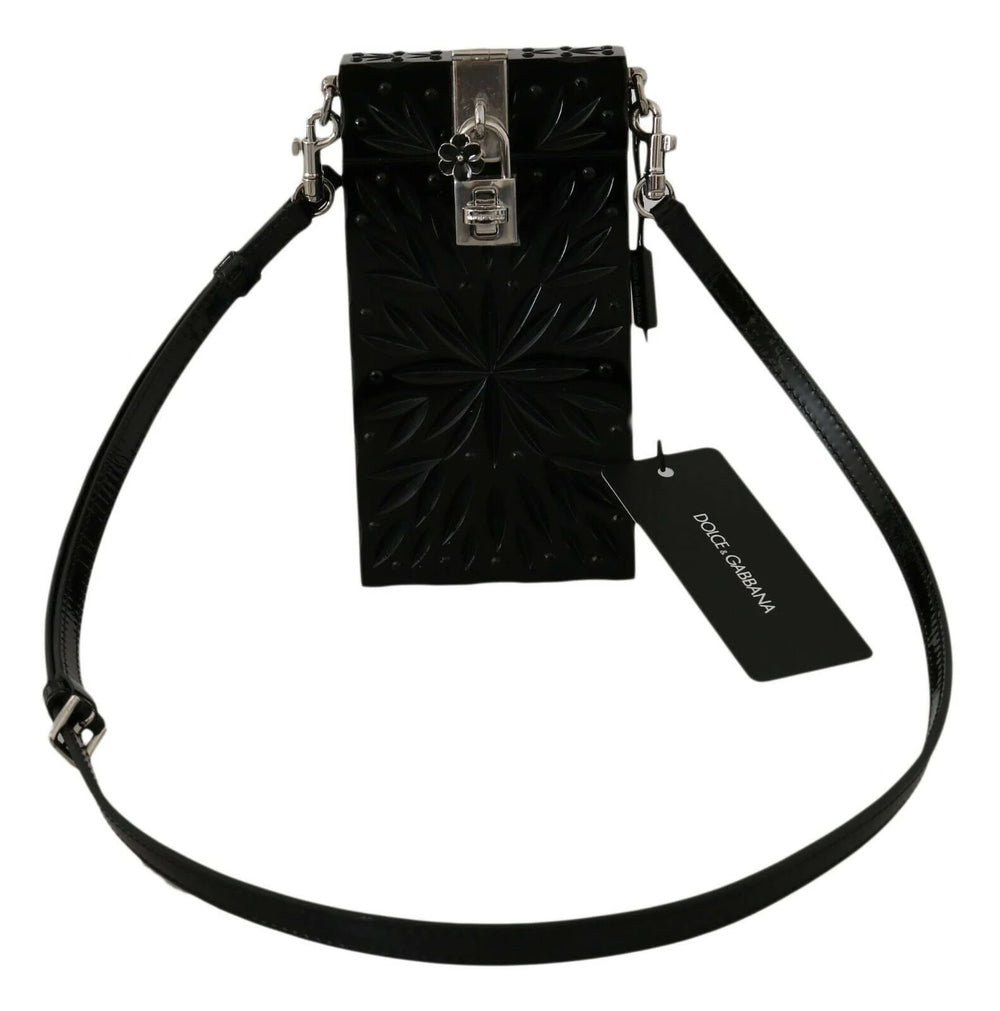 Dolce & Gabbana Black Crystal Plexiglass Cross Cigarette Case Holder - Cross Body Bags