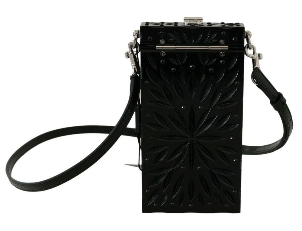 Dolce & Gabbana Black Crystal Plexiglass Cross Cigarette Case Holder - Cross Body Bags