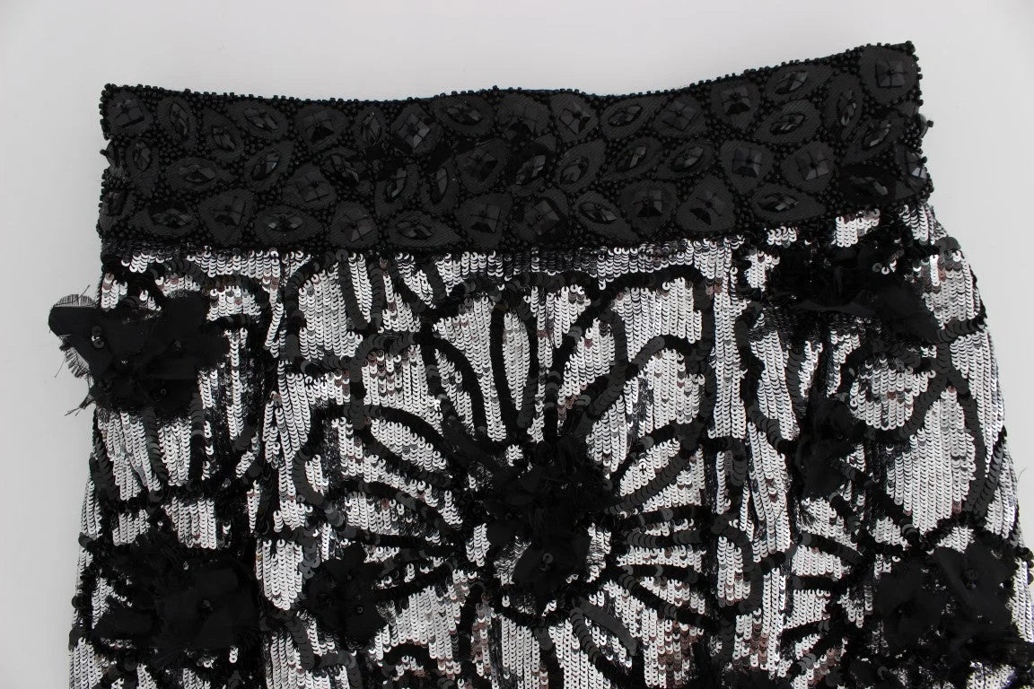 Dolce & Gabbana Black Crystal Sequined Mini Shorts - IT40|S - Denim Shorts