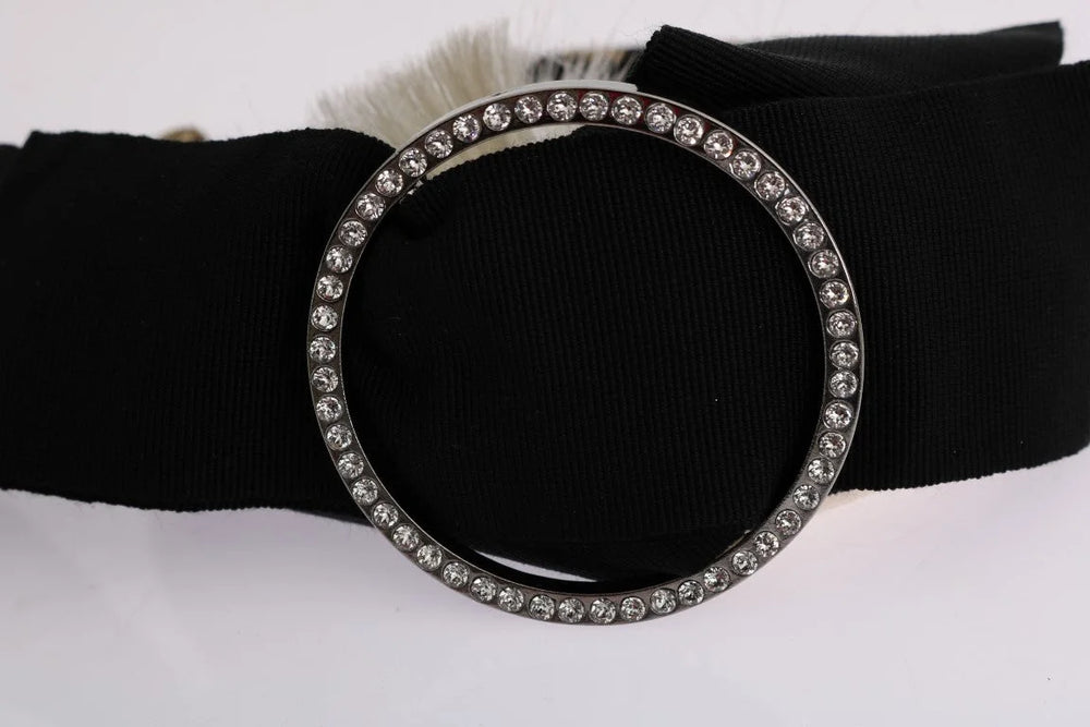 Dolce & Gabbana Black Crystal White Diadem Headband - Headbands