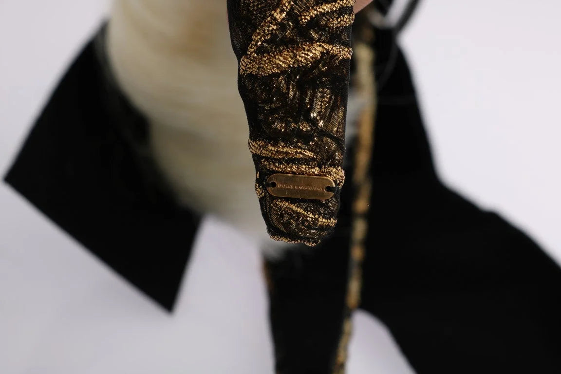 Dolce & Gabbana Black Crystal White Diadem Headband - Headbands